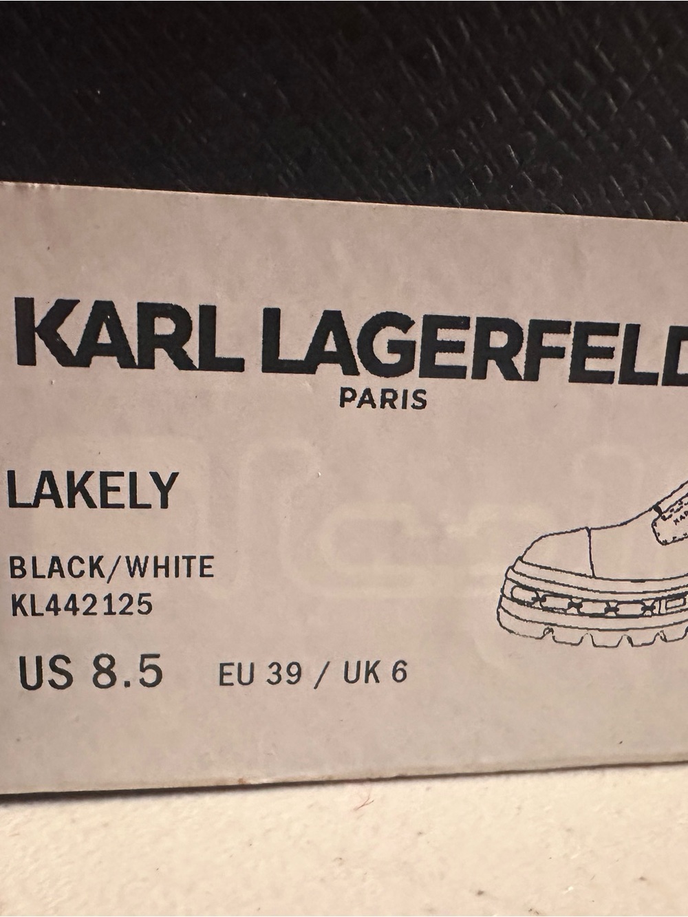 Karl Lagerfeld Lakely Black Patent & Houndstooth Tweed Platform Loafer - Picture 12 of 12